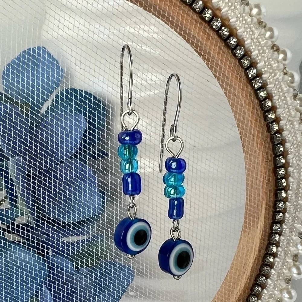 𝅺Evil Eye Stainless Steel Earrings